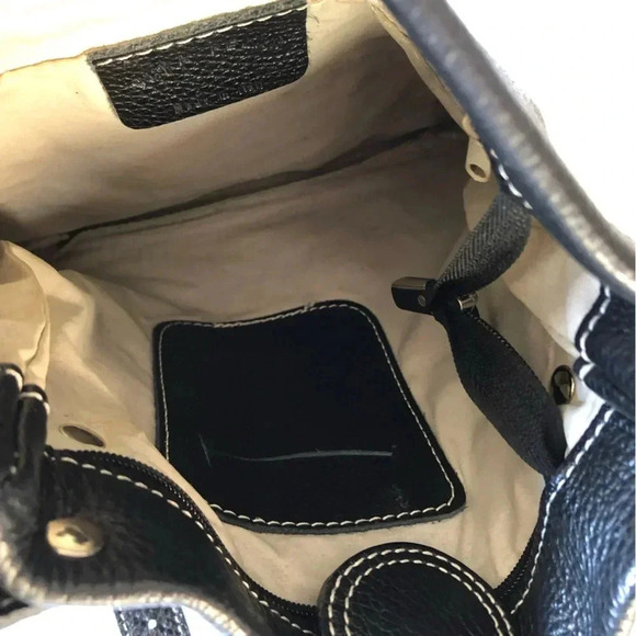 Vera Pelle Black Pebbled Leather  Crossbody - Picture 6 of 15